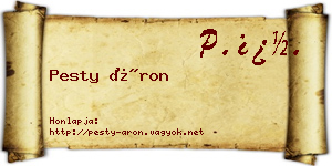 Pesty Áron névjegykártya