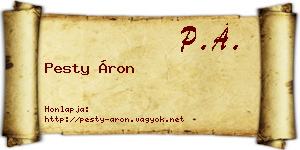 Pesty Áron névjegykártya